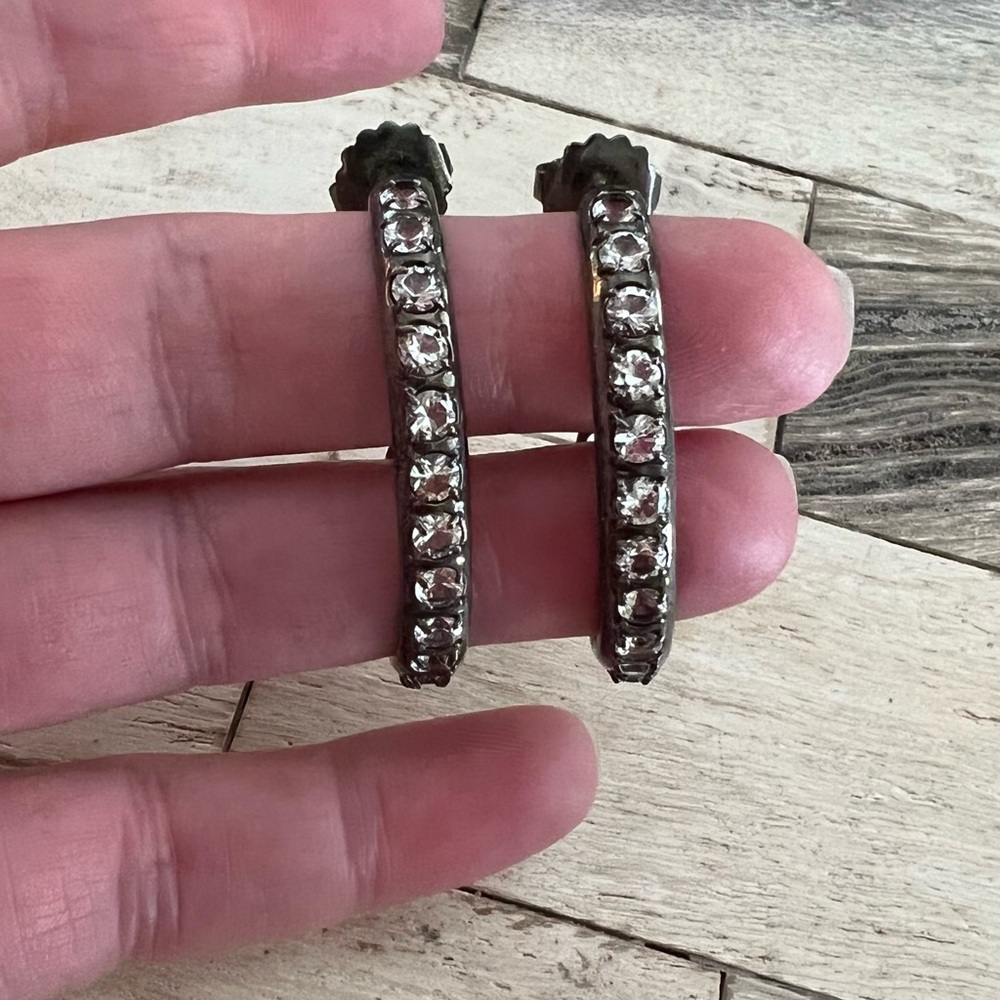 Alberian & Aulde Sterling and White Topaz Hoops - Picture 5 of 6